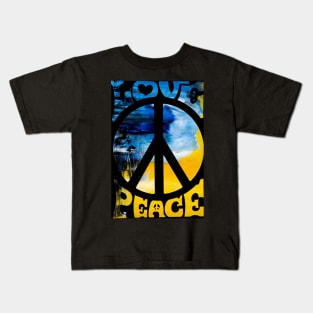 Love Peace Ukraine Kids T-Shirt